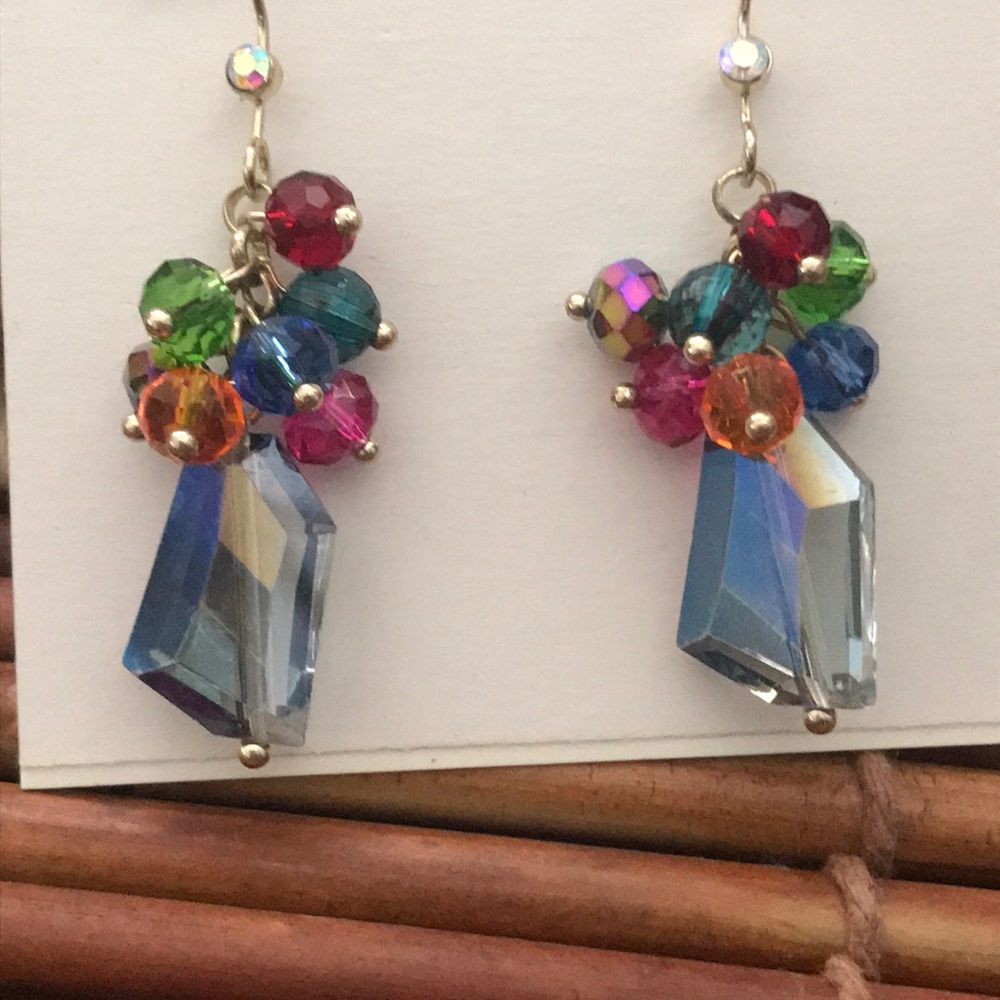 M. Haskell Drop Glass Bead Earrings NWT